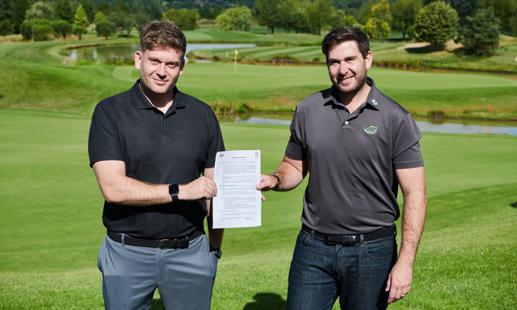 Directors Ceri and Cae Menai-Davis at The Shire London with Signed Women in Golf Charter